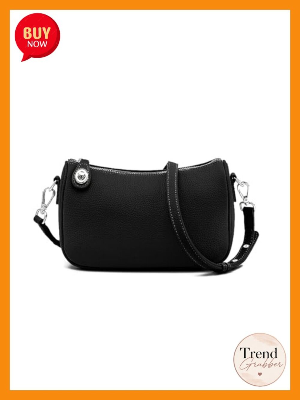 Genuine Leather Crossbody Bag Soft Shoulder Purse Adjustable Strap